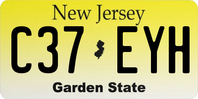 NJ license plate C37EYH