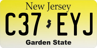 NJ license plate C37EYJ