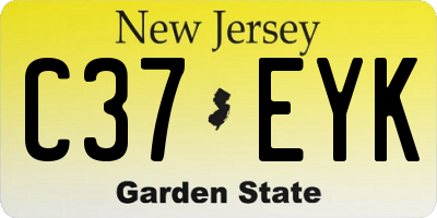 NJ license plate C37EYK