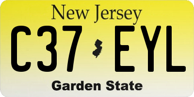 NJ license plate C37EYL