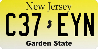 NJ license plate C37EYN