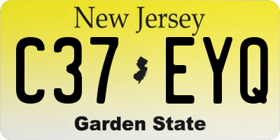 NJ license plate C37EYQ