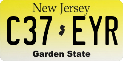 NJ license plate C37EYR
