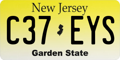 NJ license plate C37EYS
