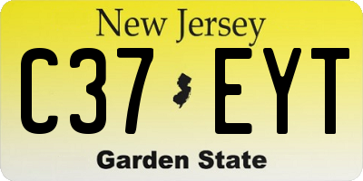 NJ license plate C37EYT