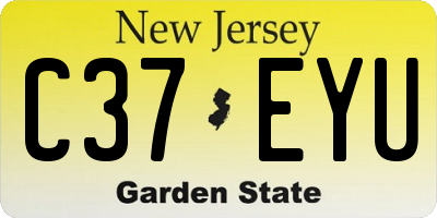 NJ license plate C37EYU