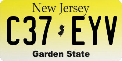 NJ license plate C37EYV