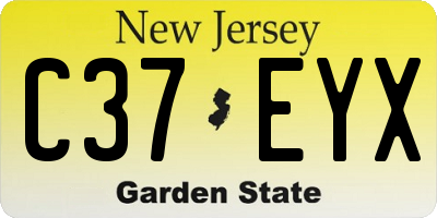 NJ license plate C37EYX