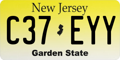 NJ license plate C37EYY