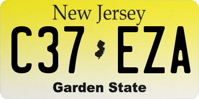 NJ license plate C37EZA