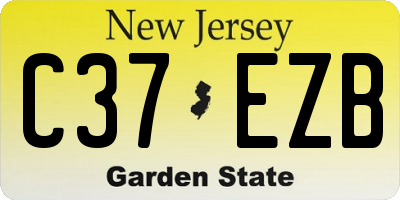 NJ license plate C37EZB