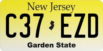 NJ license plate C37EZD