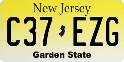 NJ license plate C37EZG