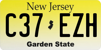 NJ license plate C37EZH