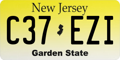 NJ license plate C37EZI