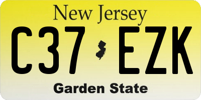 NJ license plate C37EZK