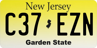 NJ license plate C37EZN
