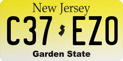 NJ license plate C37EZO