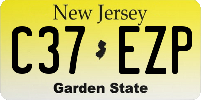 NJ license plate C37EZP