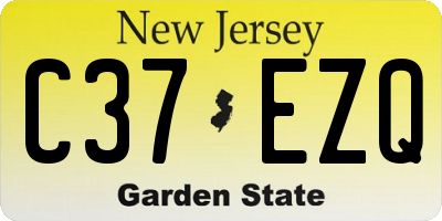NJ license plate C37EZQ