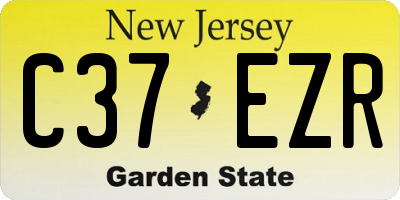 NJ license plate C37EZR