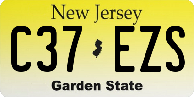 NJ license plate C37EZS