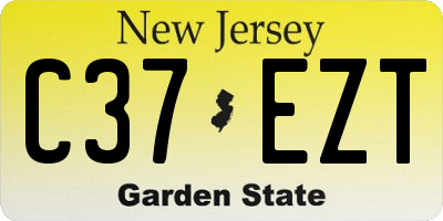 NJ license plate C37EZT