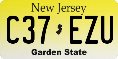 NJ license plate C37EZU