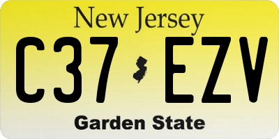 NJ license plate C37EZV