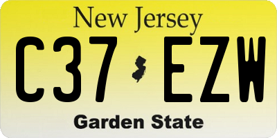 NJ license plate C37EZW