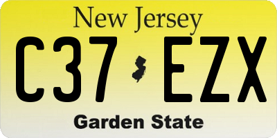 NJ license plate C37EZX