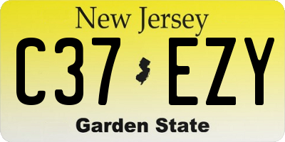 NJ license plate C37EZY