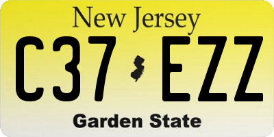 NJ license plate C37EZZ