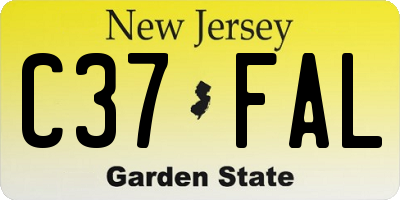 NJ license plate C37FAL