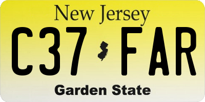 NJ license plate C37FAR