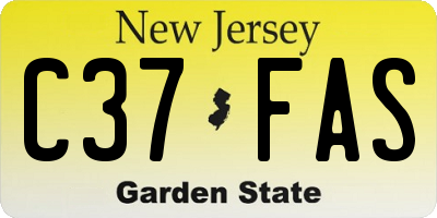 NJ license plate C37FAS