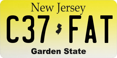 NJ license plate C37FAT