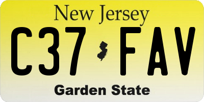 NJ license plate C37FAV