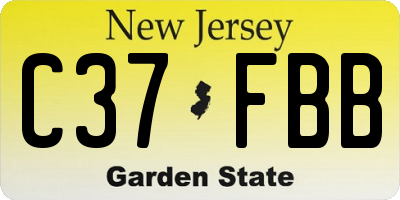 NJ license plate C37FBB