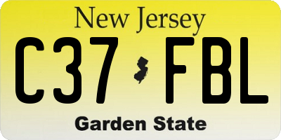 NJ license plate C37FBL