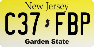 NJ license plate C37FBP