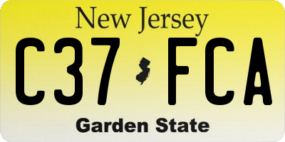 NJ license plate C37FCA