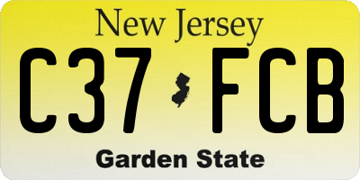 NJ license plate C37FCB