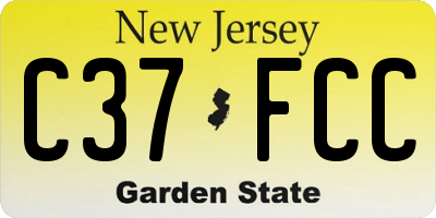NJ license plate C37FCC