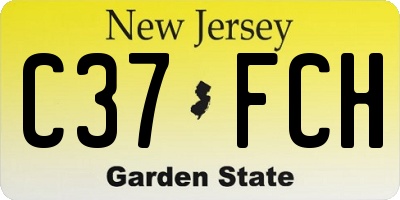 NJ license plate C37FCH