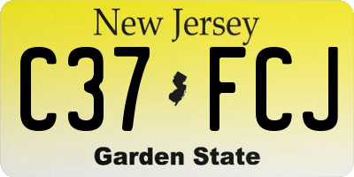 NJ license plate C37FCJ