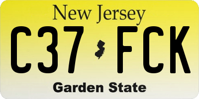 NJ license plate C37FCK