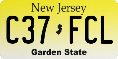 NJ license plate C37FCL