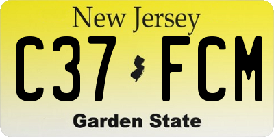 NJ license plate C37FCM