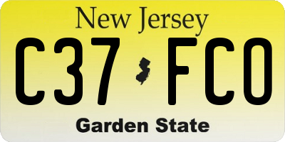 NJ license plate C37FCO